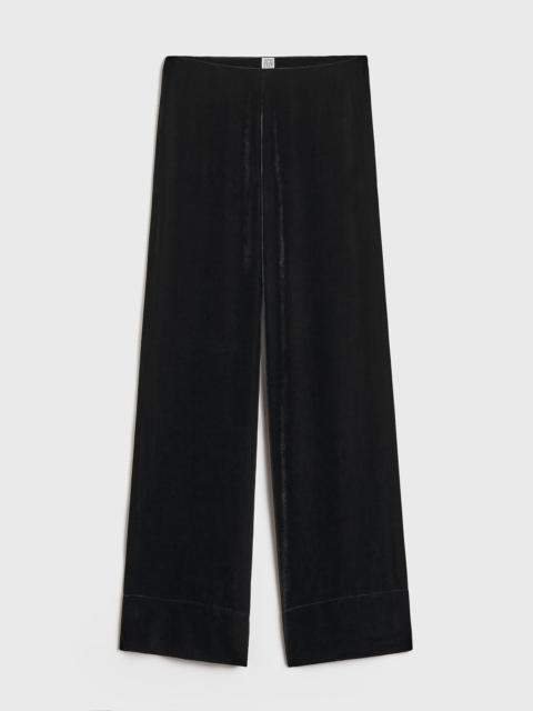 Wide velvet trousers black