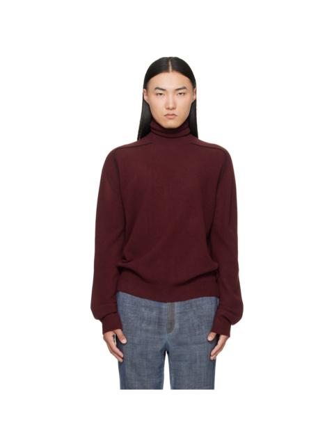 Maison Margiela Burgundy Virgin Wool Turtleneck