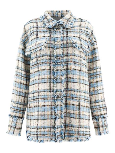 MSGM tweed frayed-edge jacket