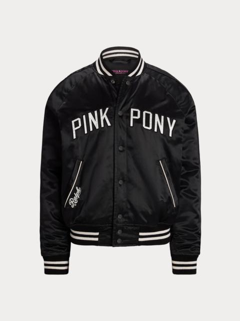 Polo Ralph Lauren Pink Pony Satin Baseball Jacket