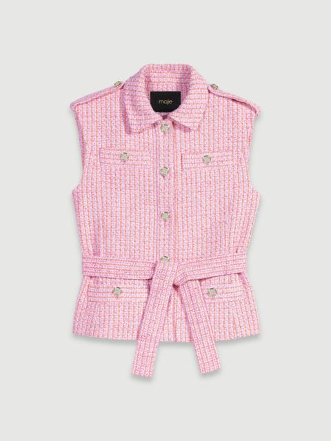 maje Sleeveless tweed jacket