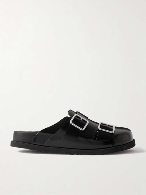 BIRKENSTOCK 222 West Glossed-Leather Clogs