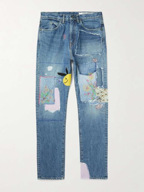 Kapital OKABILLY Straight-Leg Patchwork Embroidered Jeans