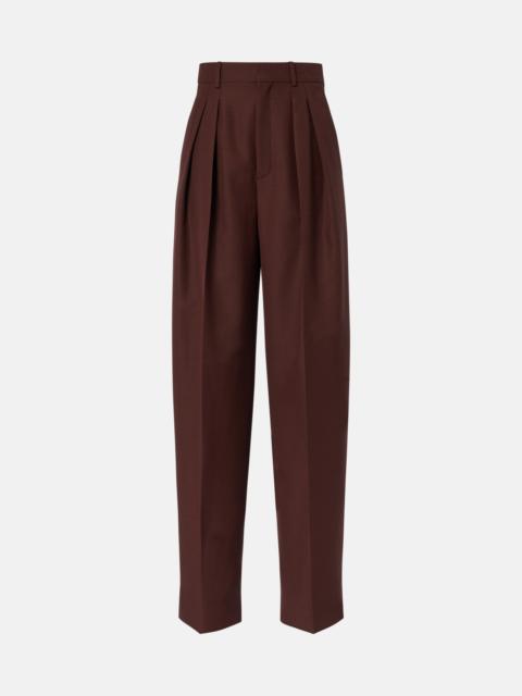 SAINT LAURENT Wool and mohair wide-leg pants