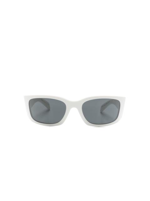 Prada logo-engraved biker-style sunglasses