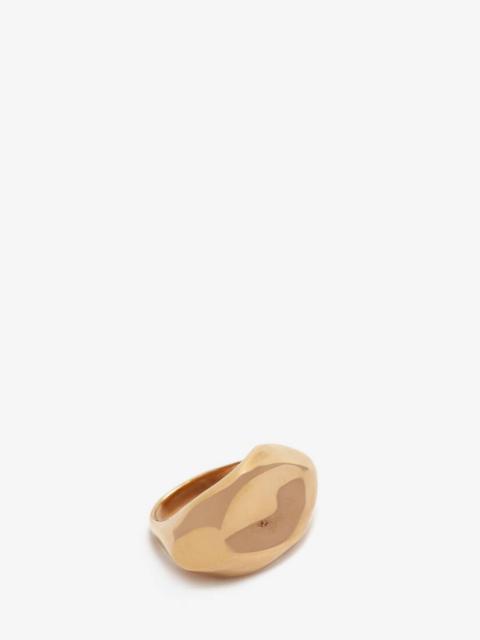 Alexander McQueen Molten Ring in Antique Gold