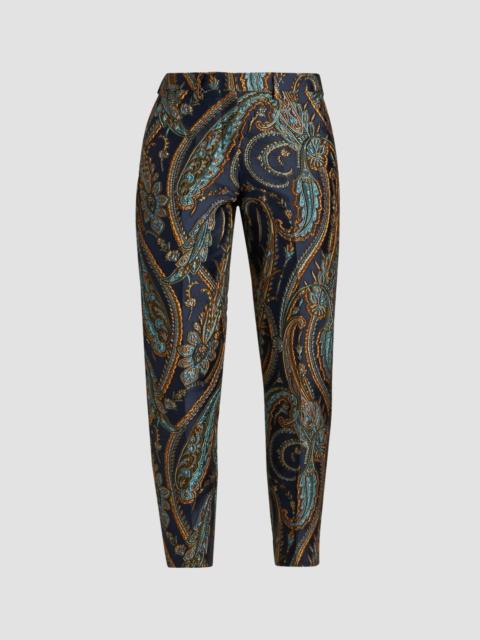 Etro Women's Satin Paisley Tapered Trousers - Multi