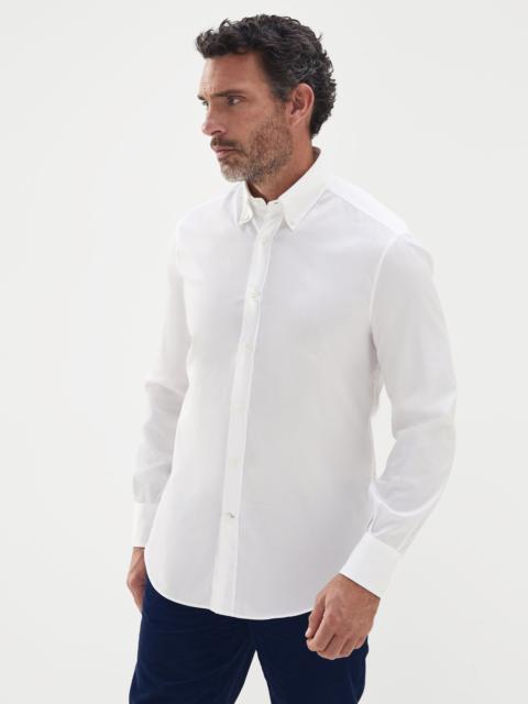 Twill basic fit shirt with button-down collar