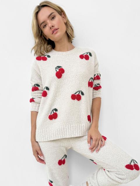 Splendid Cherries Fuzzy Sweater PJ Set