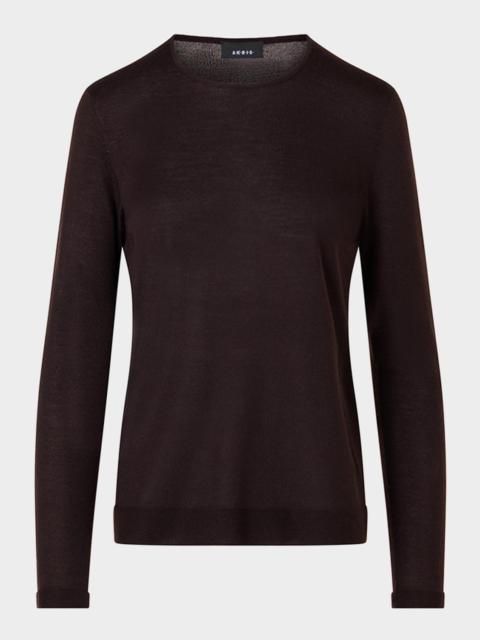 AKRIS Cashmere-Silk Fine Gauge Knit Sweater