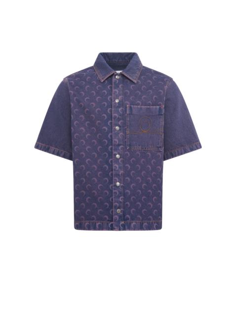 Marine Serre Moon Laser Denim Workwear Shirt