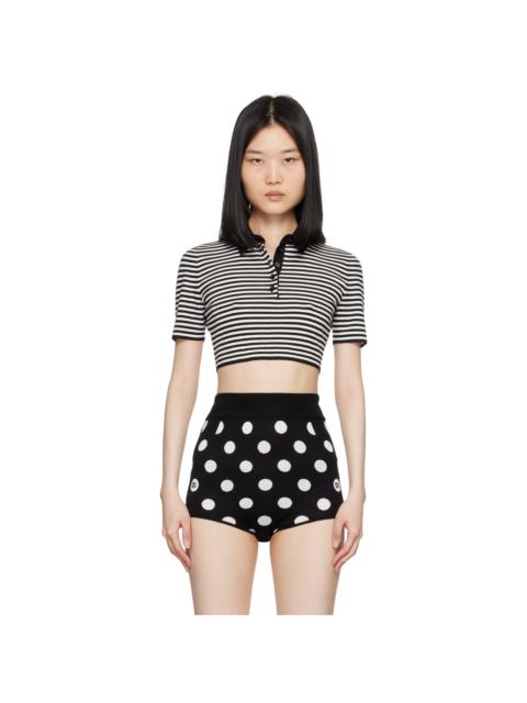 Dolce & Gabbana Black & White Striped Polo