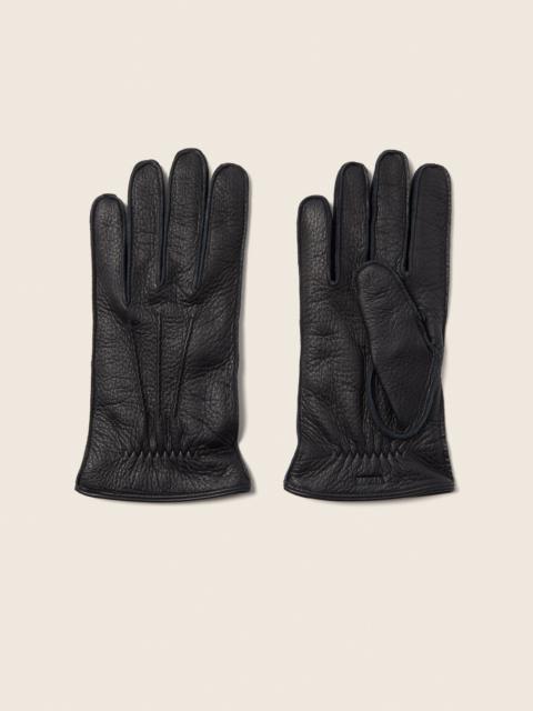 ZEGNA BLACK DEERSKIN GLOVES