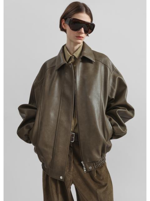 The Frankie Shop Prescott Faux Leather Jacket - Moss Green