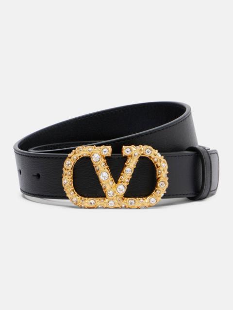 Valentino VLogo Swarovski®-embellished leather belt