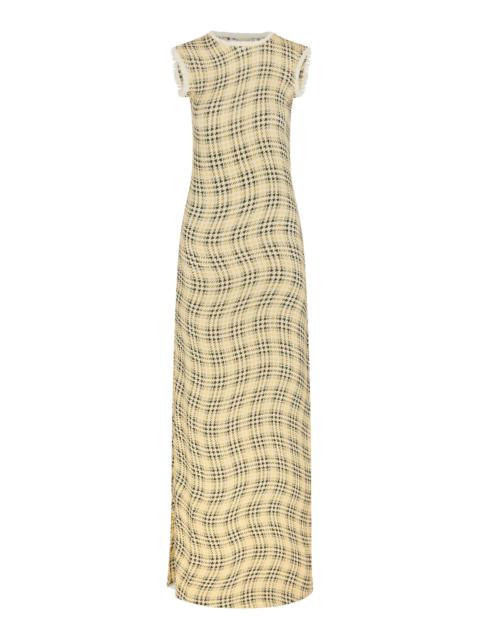 rabanne Tartan-Plaid Jersey Maxi Dress plaid