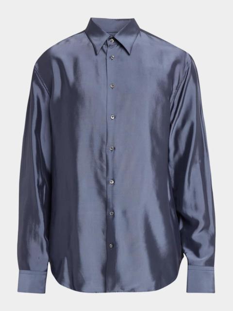 GIORGIO ARMANI Men's Iridescent Wool-Blend Shirt