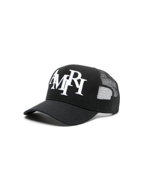 logo-embroidered panelled cap