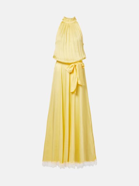Poupette St Barth Nina halterneck satin maxi dress