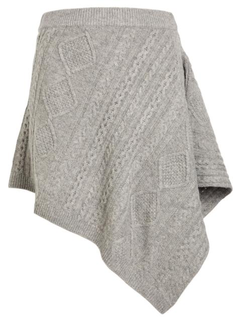Staud Veer Asymmetric Cable-knit Wool-blend Skirt