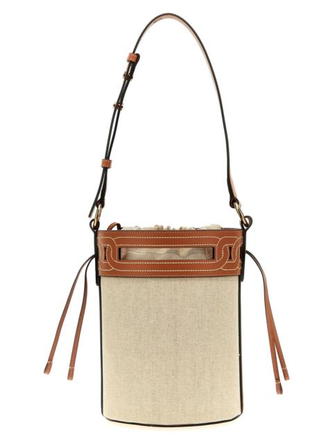 Tod's Leather canvas bucket bag