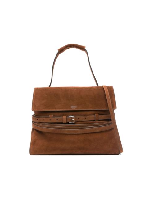 Moschino suede belt-detail shoulder bag