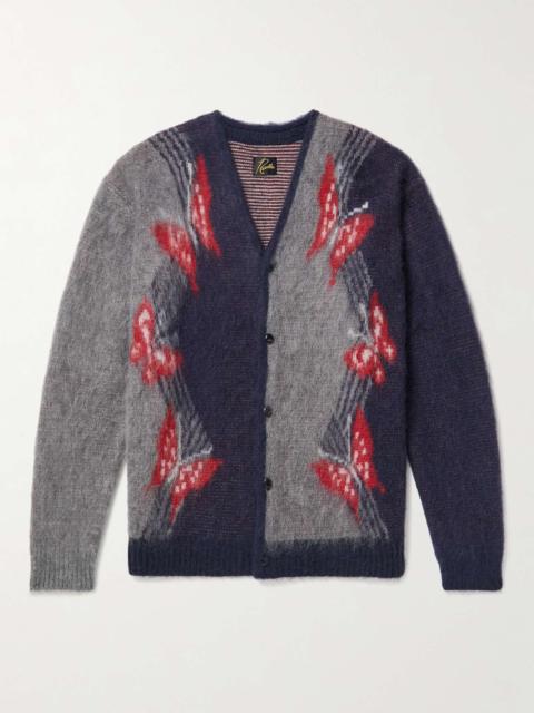 NEEDLES Jacquard-Knit Mohair-Blend Cardigan