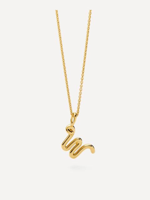 MISSOMA 18ct Gold-Plated Vermeil Silver Curly Molten Mini W Initial Pendant Necklace