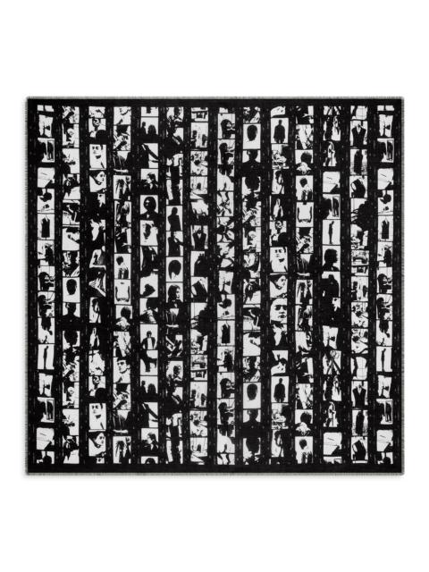 Givenchy Men's Shawl in Modal with Photographic Negative Print - Black