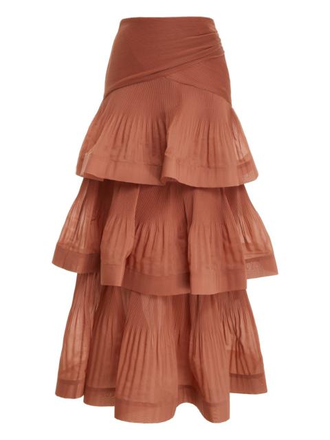 Zimmermann PLEATED TIERED SKIRT
