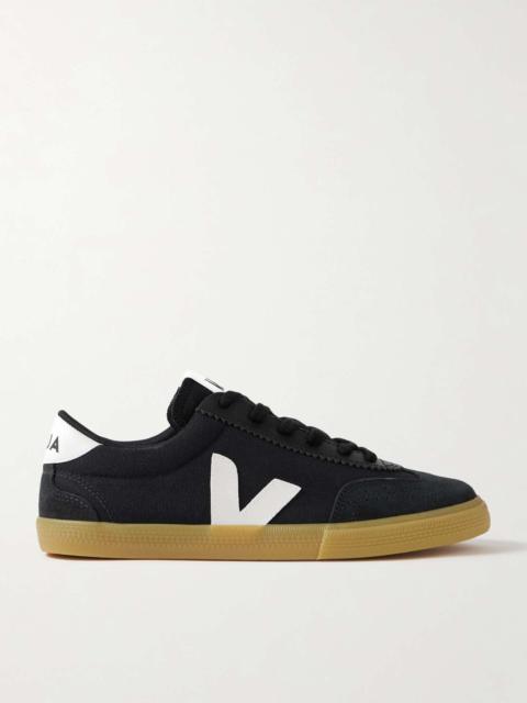 VEJA Volley suede and leather-trimmed canvas sneakers
