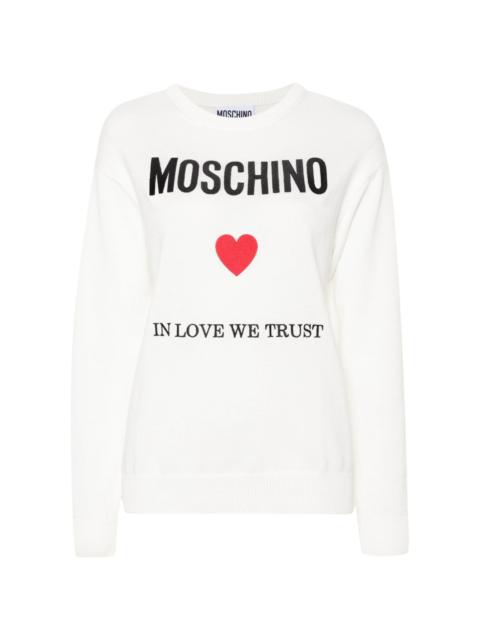 Moschino logo-embroidered jumper