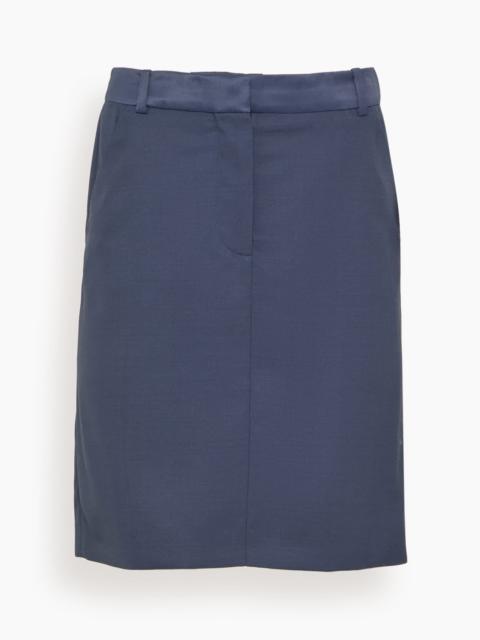 Loulou de Saison Elsie Low Waist Straight Skirt in Navy