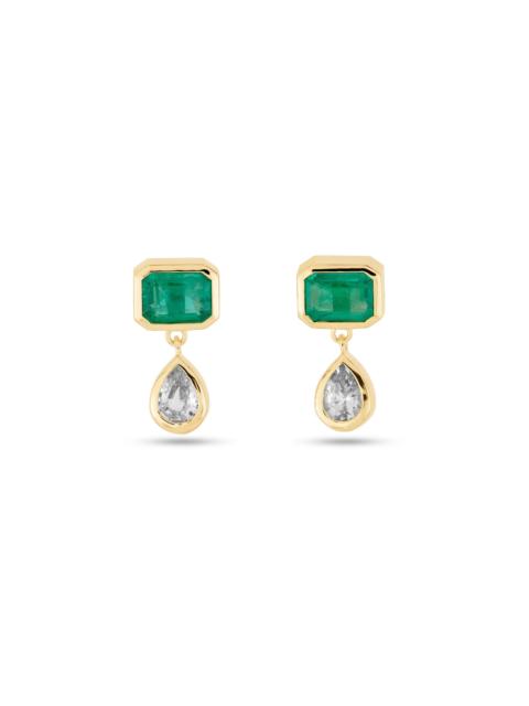 STONE AND STRAND Full Volume Emerald Luxe Drop Earrings