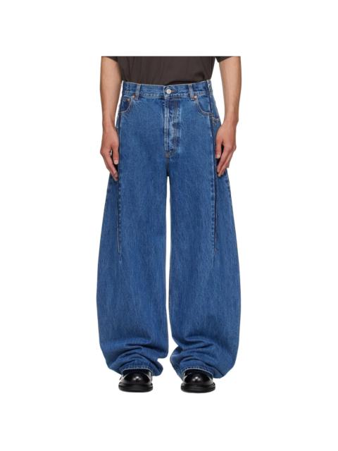 VETEMENTS Blue Cut Reconstructed Jeans