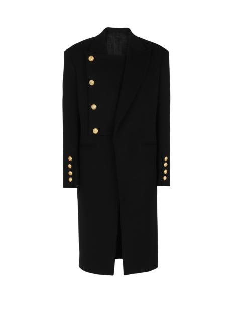 Balmain Unisex - Four-button wool coat with detachable inset jacket