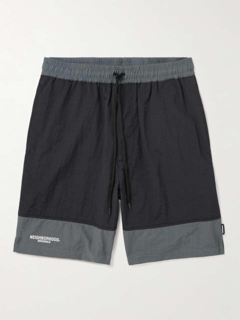 NEIGHBORHOOD Straight-Leg Logo-Embroidered Taffeta Drawstring Shorts