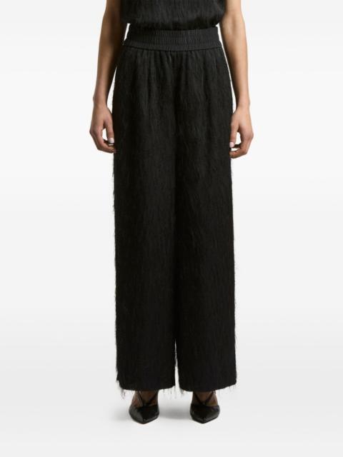 PESERICO elastic-waist fringed-hem trousers