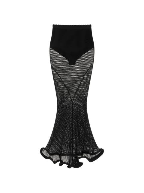 Givenchy kickback ruffled midi skirt