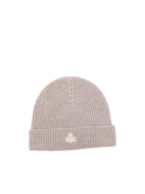 Isabel Marant logo-patch beanie hat