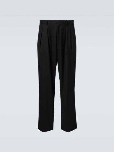 The Row Corley virgin wool flannel wide-leg pants