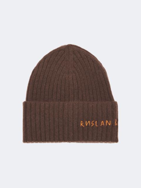 RUSLAN BAGINSKIY Logo ribbed-knit cashmere beanie