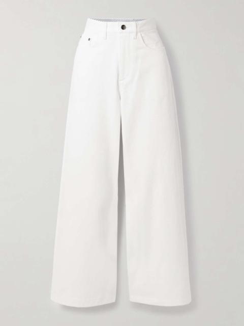 MARIA McMANUS Massive organic cotton-twill wide-leg pants Off-white
