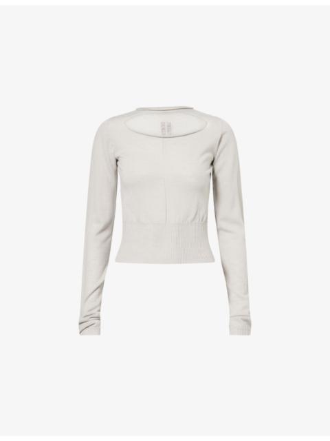 Rick Owens Cut-Out Cropped Wool Top