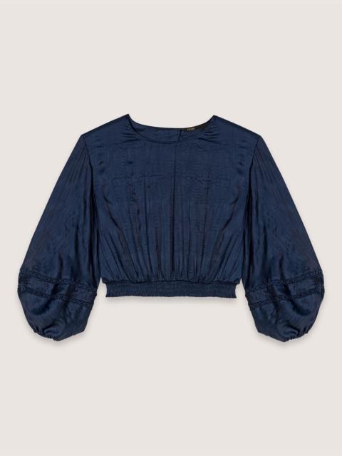 maje Satin-look cropped top