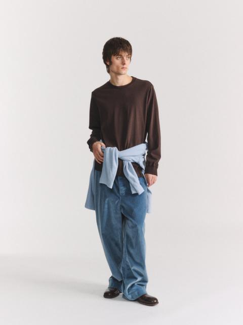 CASEY/CASEY FELIX LONG SLEEVES T-SHIRT - HEAVY JERSEY - DARK BROWN