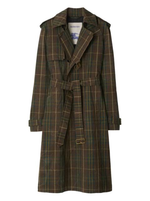 Burberry checked double-breasted trench coat