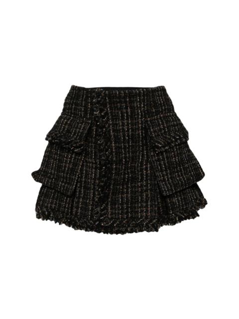 asymmetric tweed skirt