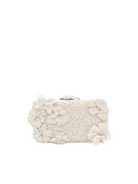 Oscar de la Renta cherry blossom-embroidered  clutch bag