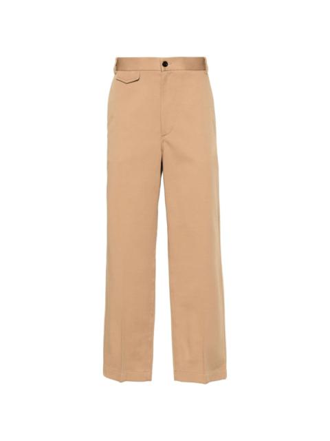 Web-detail cotton trousers